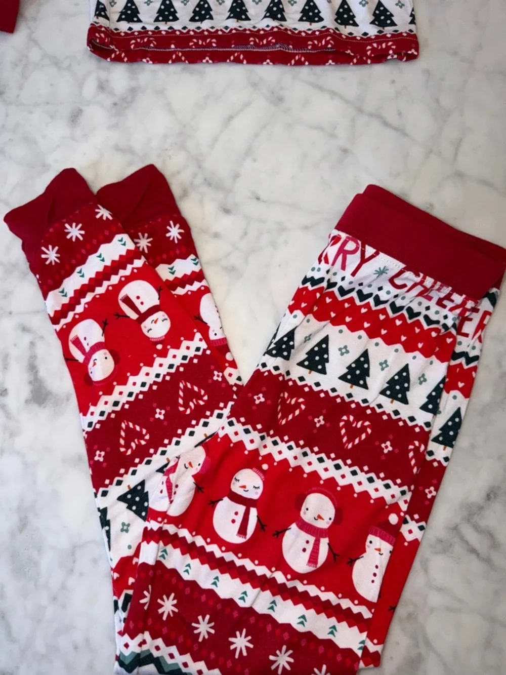 Little Sleepies Red and White 'Cheer Joy Merry' Holiday Pajama Set 4T